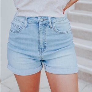 Denim mom shorts